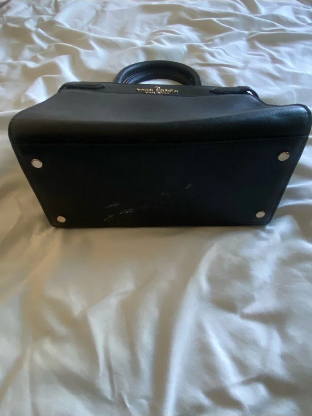 kate spade Black Structured Saffiano Leather Top-Handle Bag